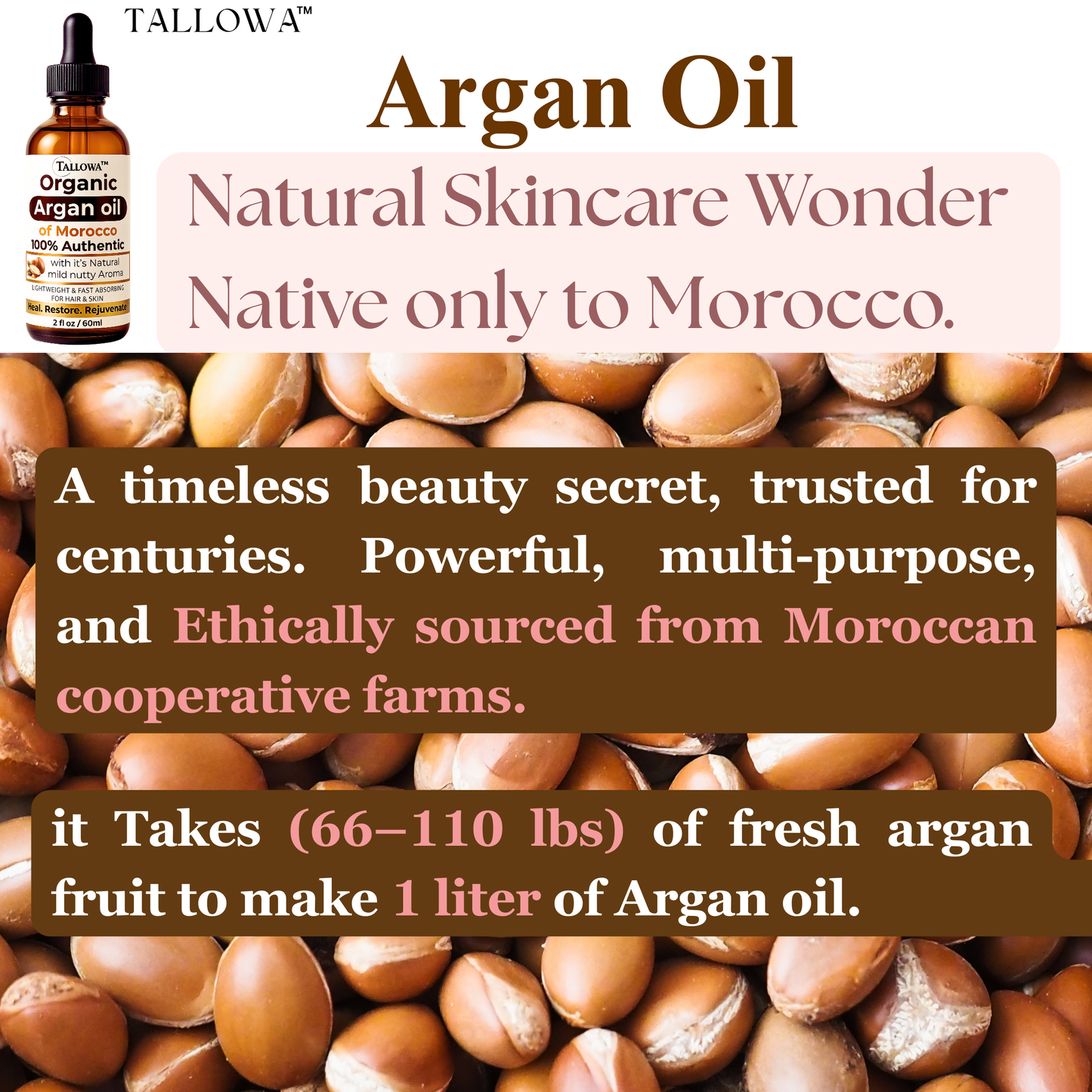 Moroccan Argan Oil Pure Organic Cold pressed